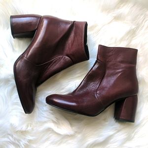 Marron leather ankle booties for Women size 9